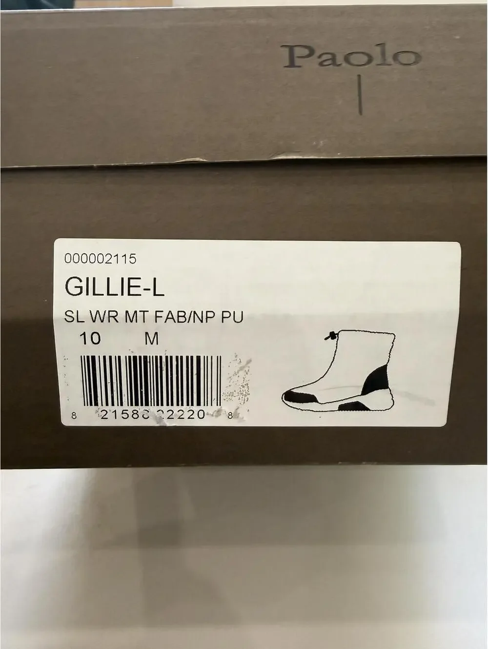Paolo GILLIE-L Silver and Black Winter Boots Size 10 M